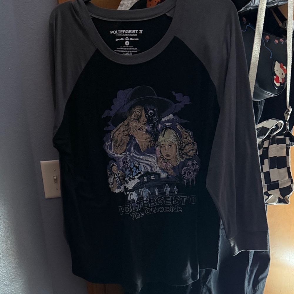 Poltergeist II The Other Side Graphic Raglan Tee - Black & Charcoal